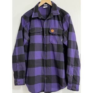 Columbia Clemson Tigers NCAA Heavyweight Flannel Shirt Men's Size LARGE L